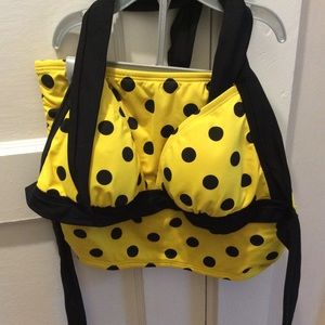 Girlhowdy 2-piece retro swimsuit sz 6 Yellow Black